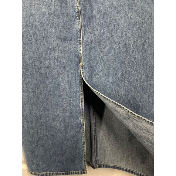 Ann Taylor Jeans Special Edition Denim Skirt Maxi Long 5 Pocket Size 12 Blue VTG - Picture 4 of 9